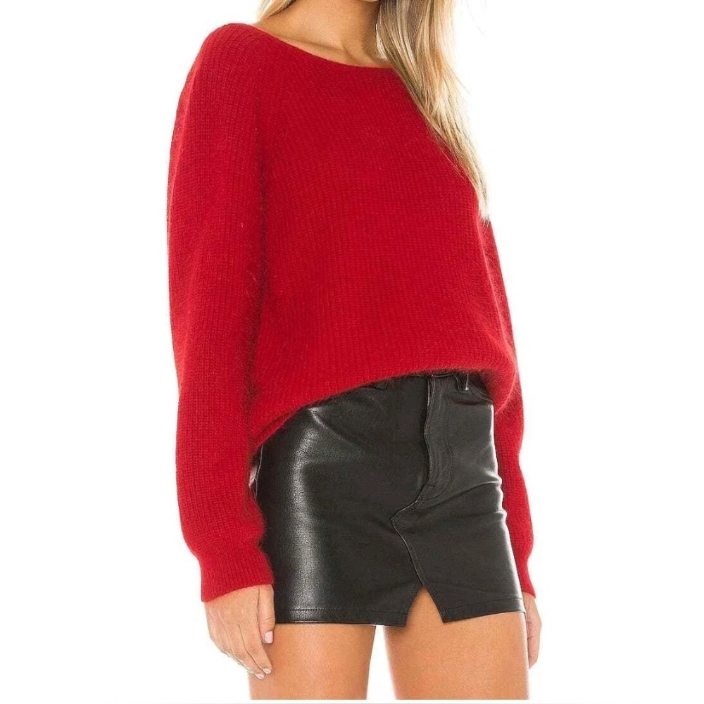 Astr Serena Sweater Long Sleeve Cherry Red Women's Size L